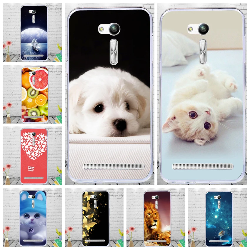 J&ampR Soft TPU Phone Cover For Asus Zenfone Go ZB552KL X007D 5.5 Silicone Case Colorful Printing Cases Cartoon Animals |