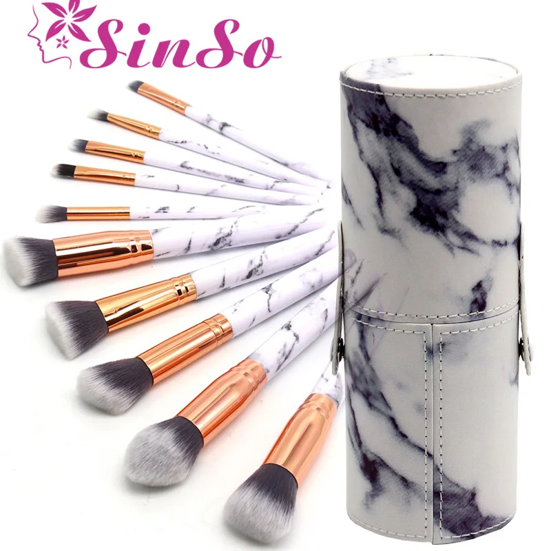 

Sinso 10pcs Pro Makeup Brushes Set Kabuki Foundation Powder Eyeliner Eyeshadow Brush With Cylinder Holder Professional Cosmetic