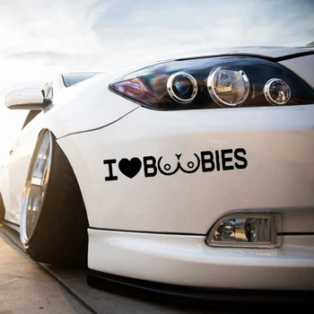 

20*3.2cm I LOVE BOOBIES Die Cut Vinyl Sticker Decal Funny Personality Heart JDM Racing Girl