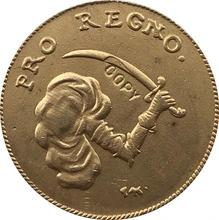 24 K pozłacane polska 1697 moneta kopia 21.9mm