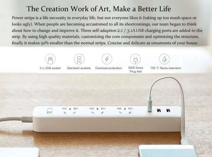 Xiaomi умный дом электронный блок питания розетка Быстрая зарядка 3 USB+ 3 розетки стандартный разъем интерфейс расширение ЕС США