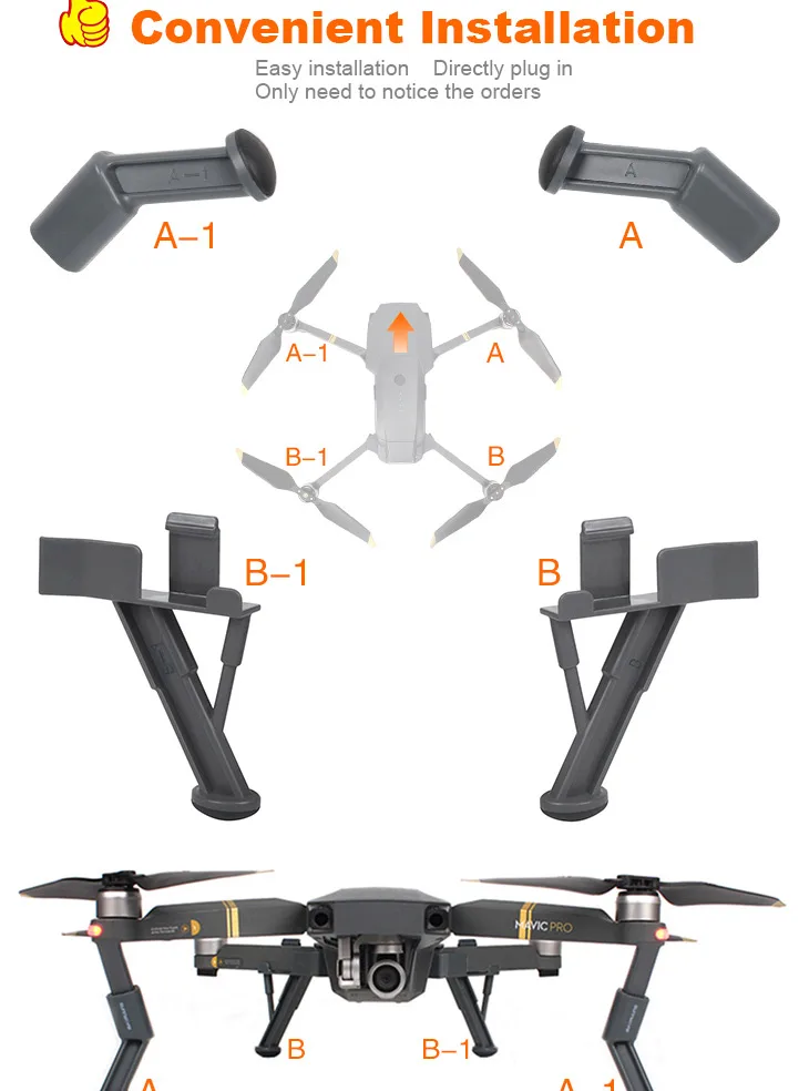 Кот Средства ухода за кожей стоп Шасси Стабилизаторы расширения для dji Мавик Pro Platinum белый вариант