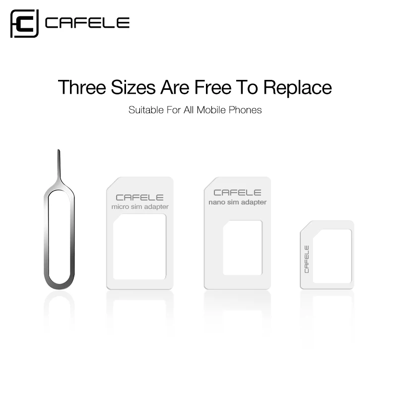 CAFELE 4 in 1 SIM Card Accessories Suit micro SIM Card Tray holder support for iPhone 7 6s 5s Samsung huawei xiaomi Adapter kit