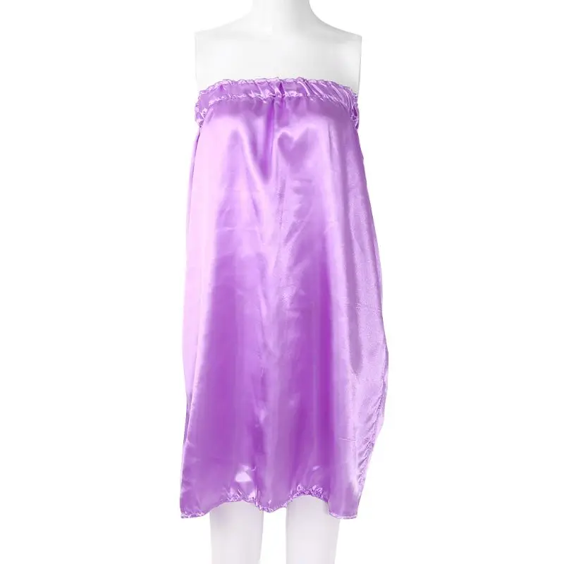 Женский спа массаж мягкая накидка банная халат Душ тело домашний халат полотенце платье 5 цветов - Цвет: light purple