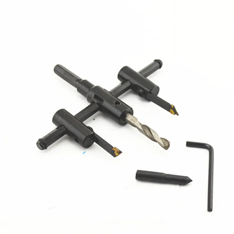 Adjust Wood Circle Hole Saw Cutter Tool Kit Cordless Drill Bit For