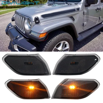 

For 2018 Jeep wrangler JL LED width light side light sign smoked bright yellow light