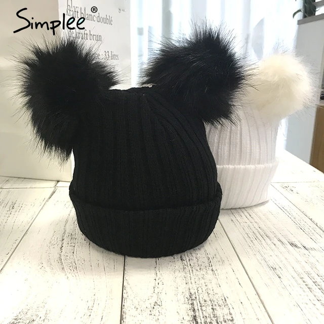 Simplee Winter pompon futrzany czapka z dzianiny czapka damska elegancka jesień białe skullies czapki casualowe w stylu streetwear ciepła kobieta czarna nakrętka tanie i dobre opinie Skullies czapki Poliester Dla dorosłych Kobiety Na co dzień Stałe AC106 Simplee Winter pompon futrzany czapka z dzianiny czapka damska elegancka jesień białe skullies czapki casualowe w stylu streetwear ciepła kobieta czarna nakrętka tanie i dobre opinie Skullies czapki Poliester Dla dorosłych Kobiety Na co dzień Stałe AC106