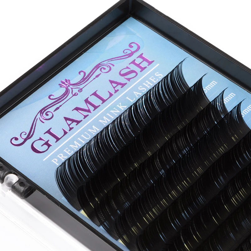 GLAMLASH 16 рядов 7~ 15 мм микс ресниц из искусственной норки индивидуальное наращивание корейских pbt мягких накладных ресниц реснички из норки