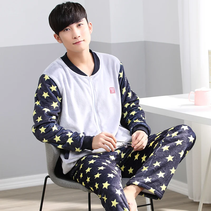 Buy 2017 Brand Men Pajamas Sets Nightgown High Quality