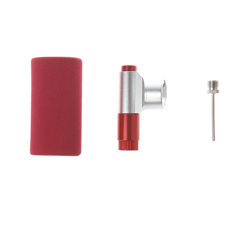 

MTB Bicycle CO2 Cartridge Pump Head Cycling Bike Ball Mini Portable Inflator Dual Head Schrader & Presta Valve 10166