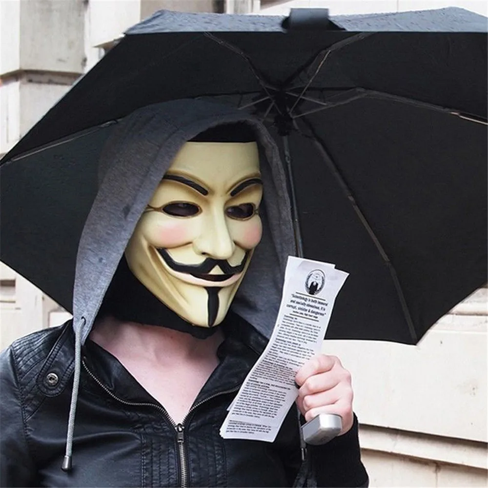 Розыгрыши Anonymous Guy Fawkes маска Взрослый Костюм macka mascaras Хэллоуин V для вендетты вечерние маска для косплея маска