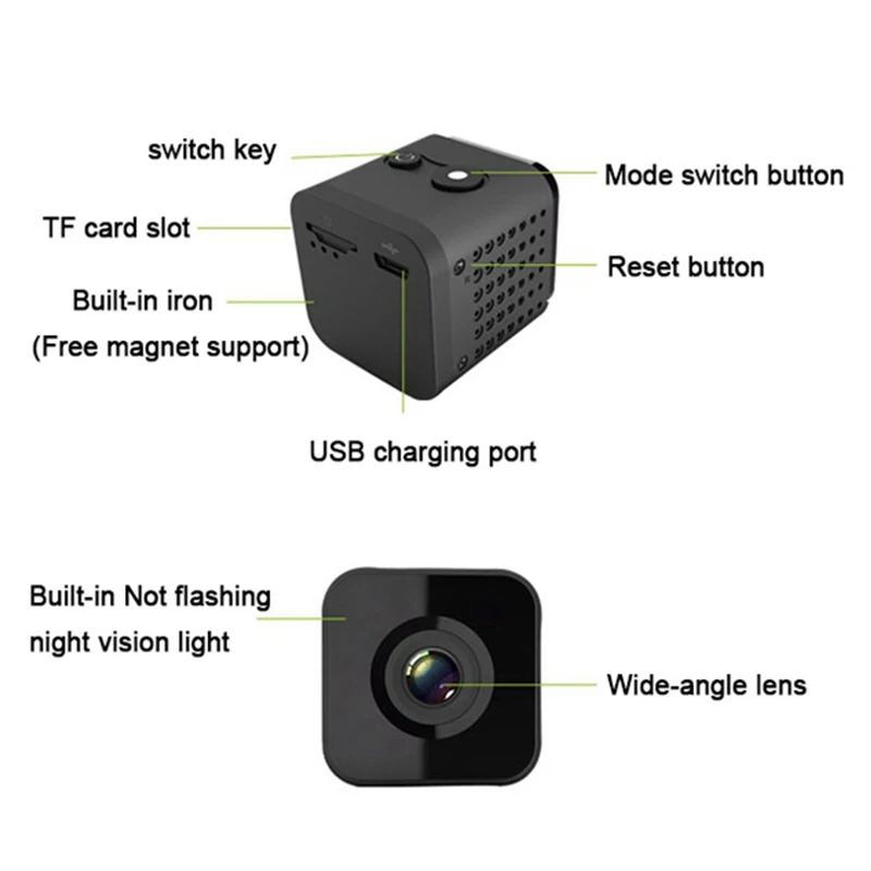 Шпионская Мини Wifi ip камера для IOS и Android телефон ночного видения HD 1080 P видеокамера