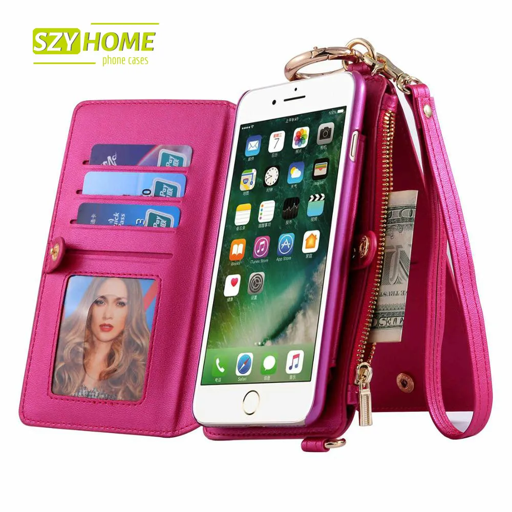 imágenes para SZYHOME Cajas Del Teléfono Para el iphone 6 6 s 7 Plus Cuero Genuino Verdadero Correa de Titular de la Tarjeta Tirón de la carpeta Para el iphone 7 Cubierta de La Caja Capa Coque imágenes para SZYHOME Cajas Del Teléfono Para el iphone 6 6 s 7 Plus Cuero Genuino Verdadero Correa de Titular de la Tarjeta Tirón de la carpeta Para el iphone 7 Cubierta de La Caja Capa Coque