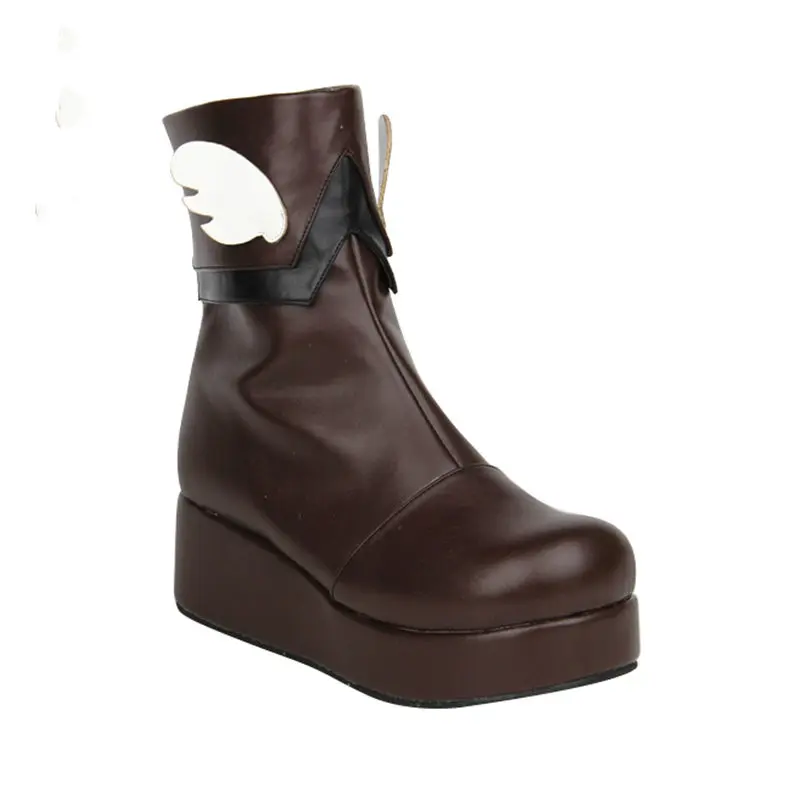 

Princess sweet punk shoes Hand made Japanese flannel LOLITA short boots for winter COS anime Lolita sponge cake boots pu8579