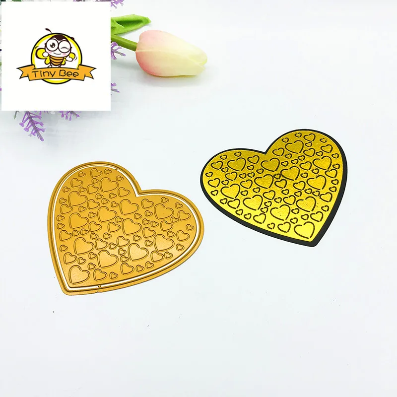 

Heart Background Die HOT FOIL PLATE Metal Cutting Die Scrapbooking Card Making Album Craft Dies Embossing Die Cut Paper Template
