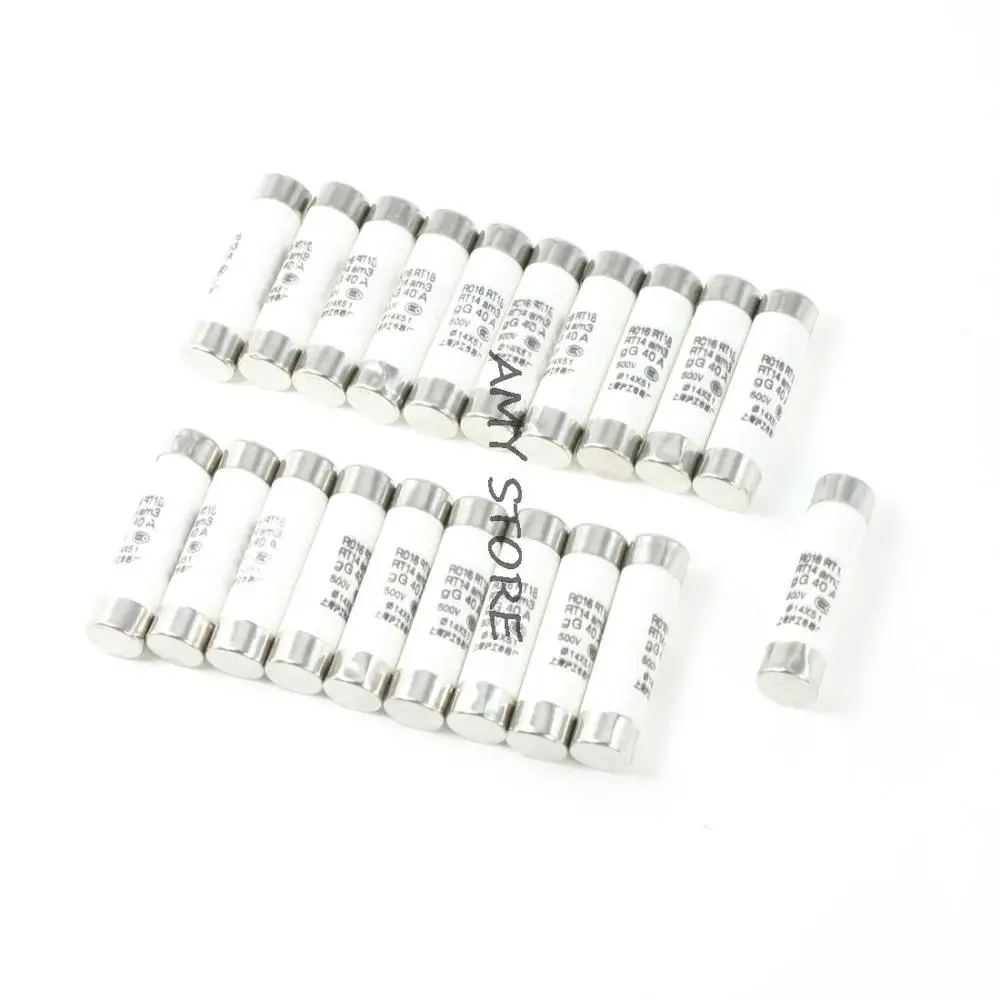 20pcs 14mmx51mm Quick Fast Blow Ceramic Fuse Links 40A 500VAC RO16 RT18