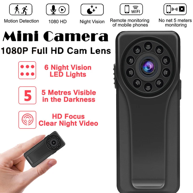 

5M Infrared Night Vision Webcam 1080P Mini Camera HD Camcorder with Motion Sensor Video Voice Audio Recorder Micro Hidden Cam