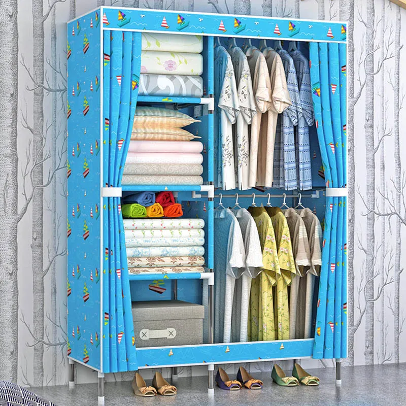 Fashion Oxford cloth cabinet 4-layer simple combination wardrobe dormitory bedroom convenient storage cabinet home furniture Fashion Oxford cloth cabinet 4-layer simple combination wardrobe dormitory bedroom convenient storage cabinet home furniture