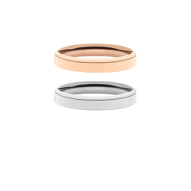 

Fashion titanium steel men women couple silver rose gold Crystal from Bulgaria versatile rose Punk hoe pilot classic DW ring