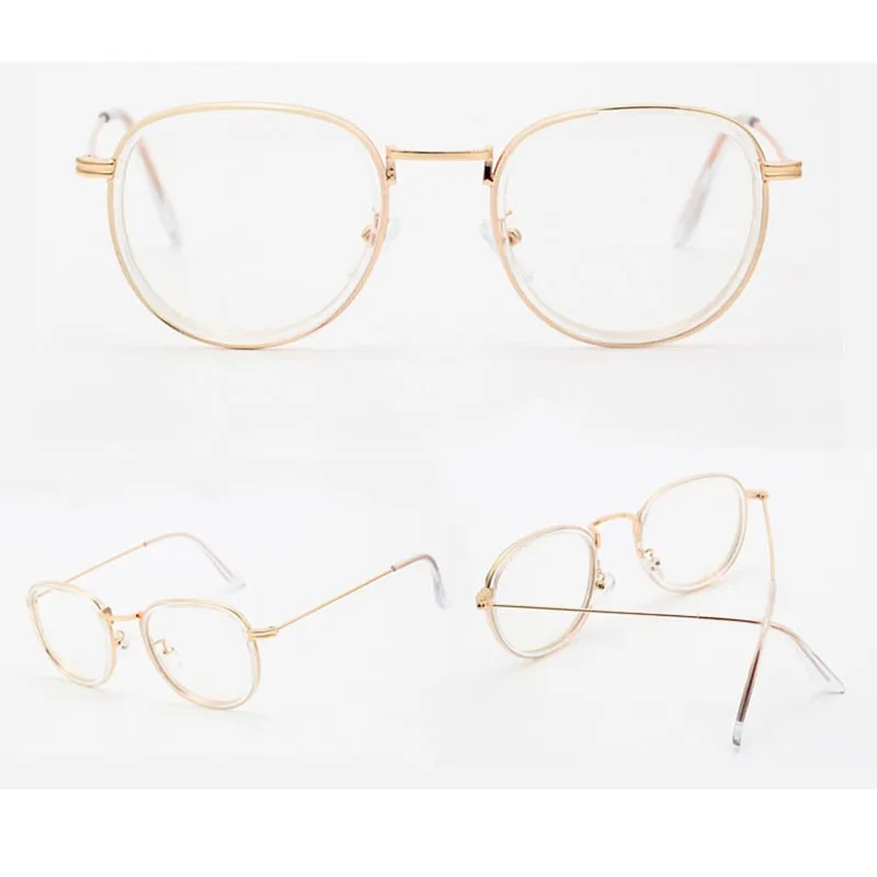 Винтаж прозрачные линзы, очки кадр ретро круглый очки для мужчин для женщин круглые очки