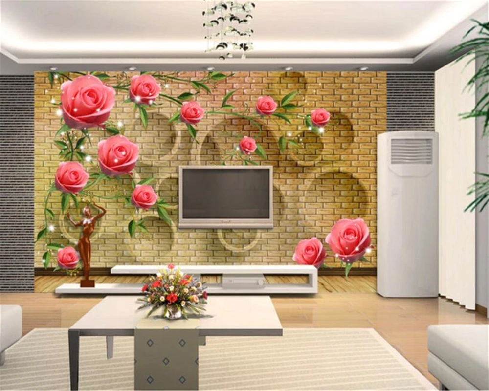 Beibehang Custom 3d Wallpaper Dream Rose Vine Green Leaves 3d Living Room Sofa Tv Background Wall 3d Wallpaper Papel De Parede Papel De Parede De Paredetv Background Aliexpress