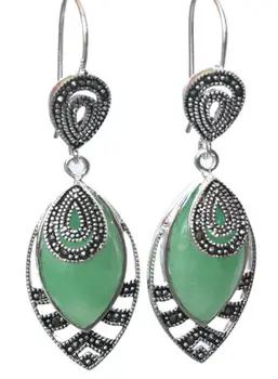 

brincos women jewelry Brincos earring Pendientes Natural Green gem stone W. 925 SterlingLeverback EarringsGenuine Selling Huge