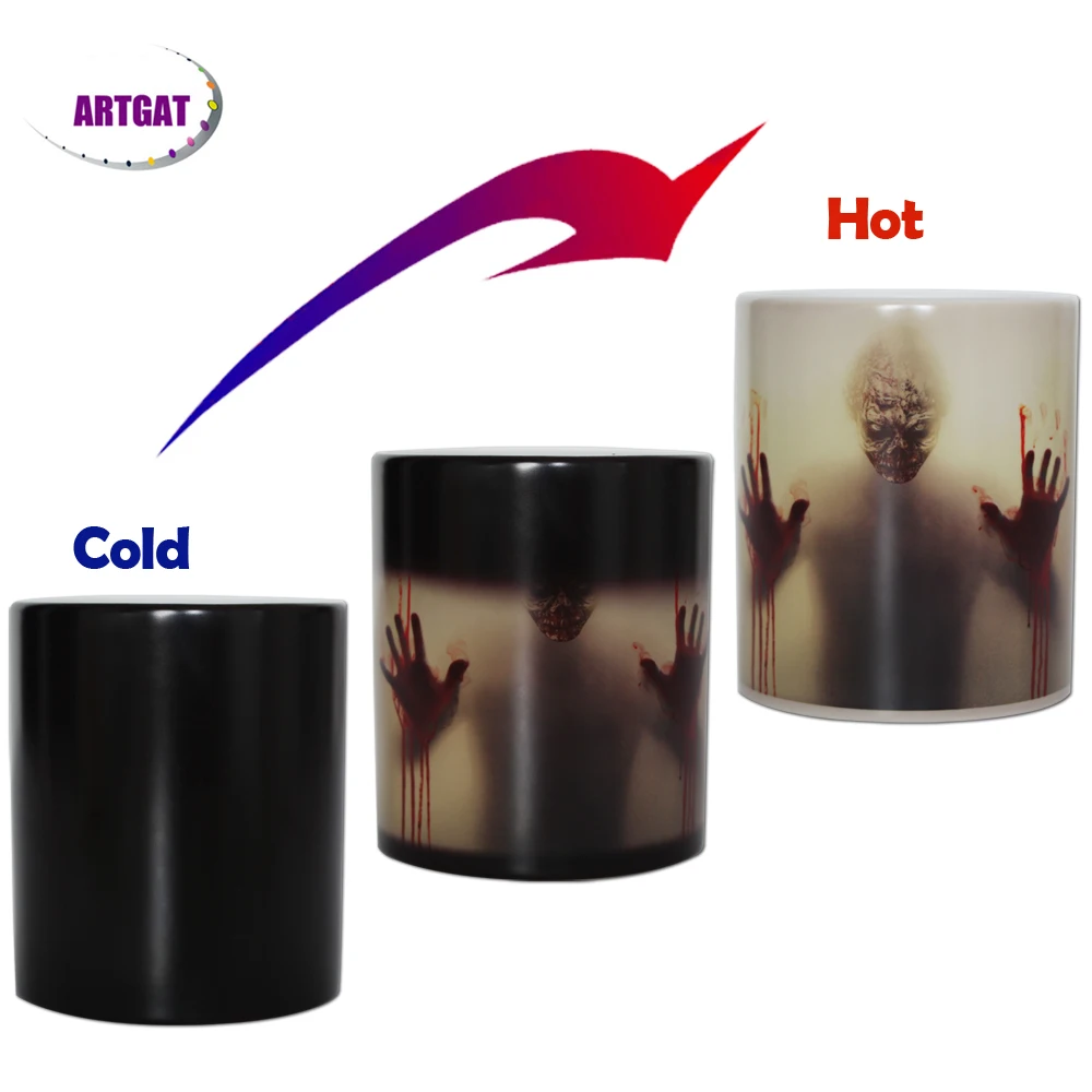 

Dropshipping The Walking Dead Bloody Hands Color Changing Coffee Mug Magic Ceramic Zombie Tea Cup Temperature Changing