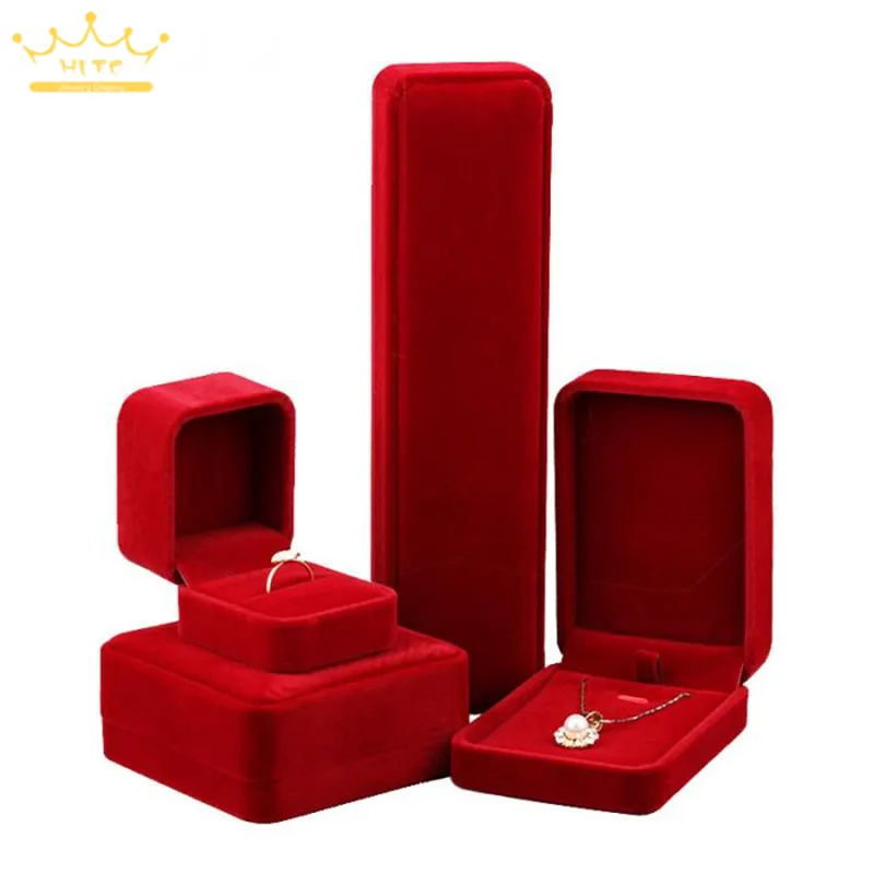 

New red cashmere ring pendant bracelet necklace jewelry packaging display box