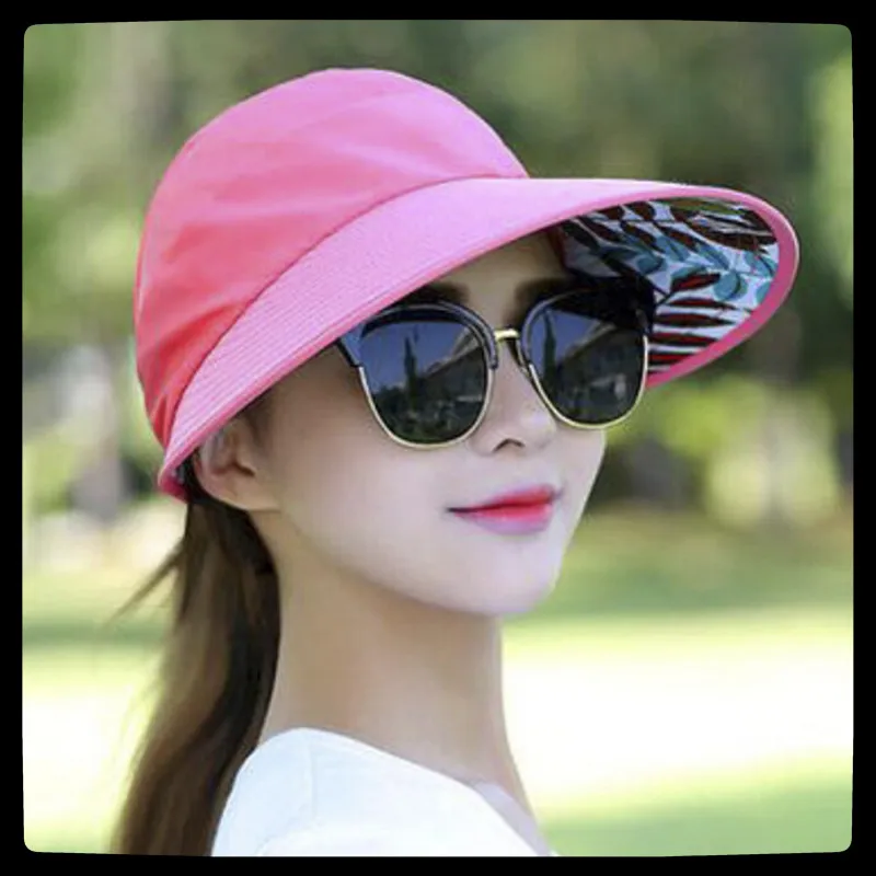 Women Summer Sun Hat Wide Brim Folding Sun Protection Cap Ladies Girl Holiday UV Protection Sun Hat Beach Packable Visor Hat