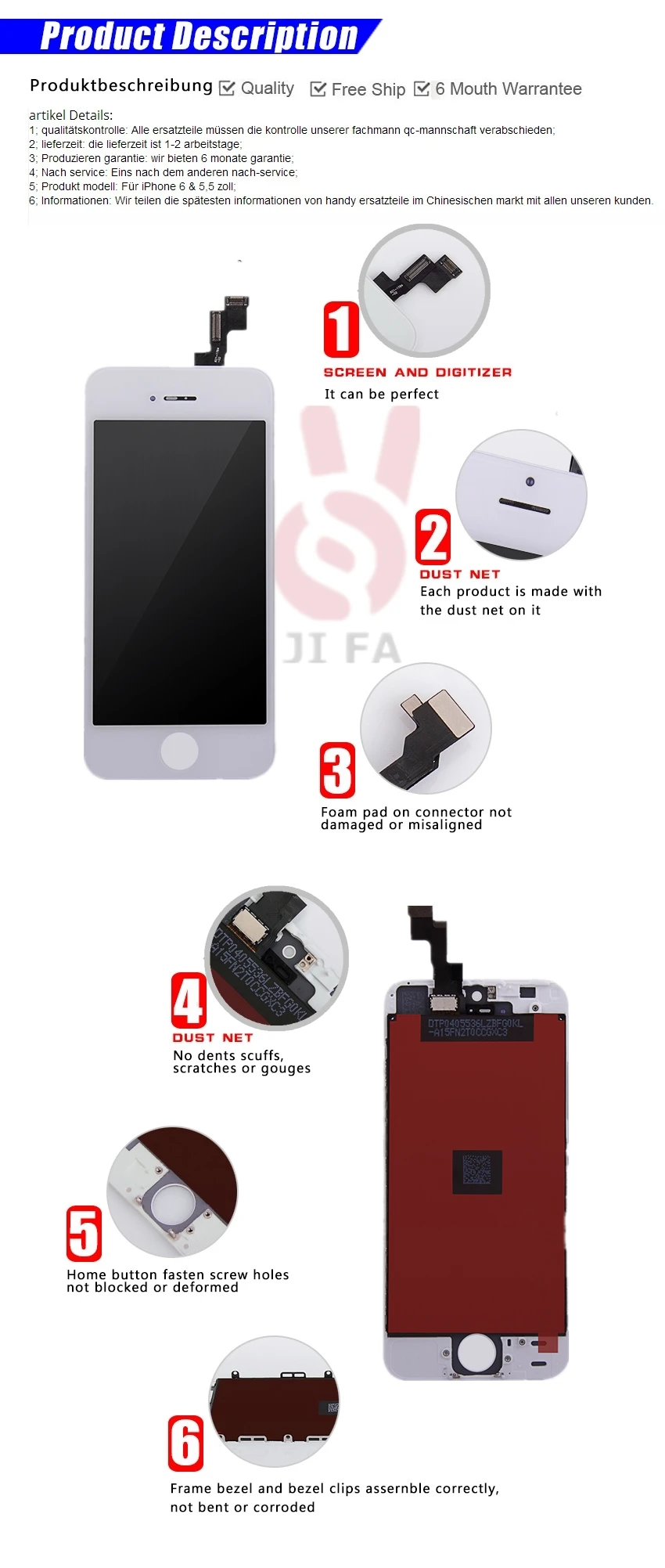 10pcs Grade A Lcd For Iphone 5s Lcd Display Touch Screen With Digitizer Assembly Replacement Parts Free Dhl In Mobile Phone Lcds From Phones Telecommunications