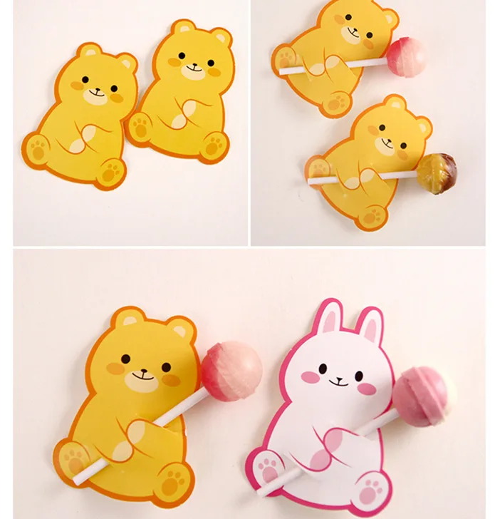 

lollipop paper,rabbit & bear candy paper,cartoon party favor, lollipop decoration, kids gift wrap (only paper) 100pcs/lot