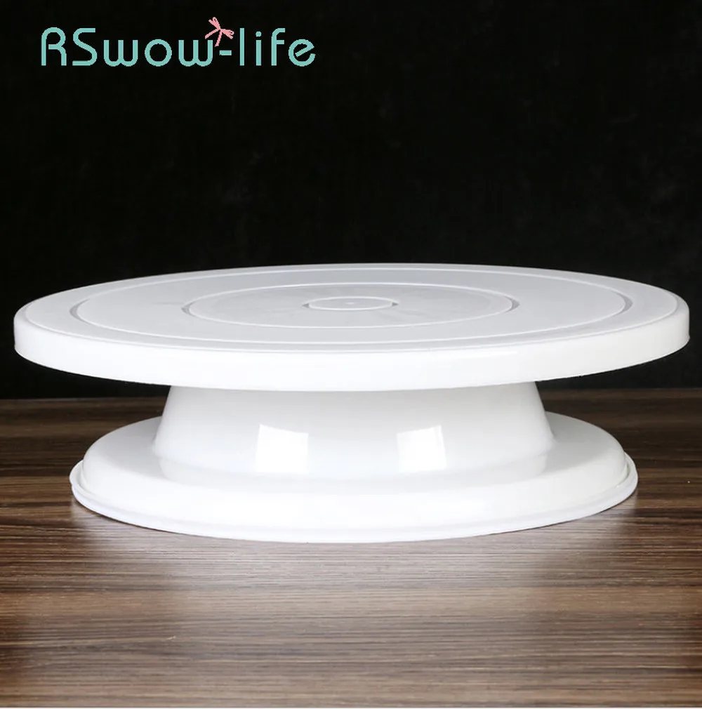 

Cake Decorating Tool Plastic Enamel Table With Anti-slip Ring Cakes Turntable DIY Baking Tools Cake Stand For Baking Accessories