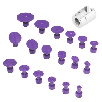 

Car Aluminum Alloy Dent Repair Puller Head Adapter Screw Tips for Slide Hammer and Pulling Tab and 18pcs Glue Tabs