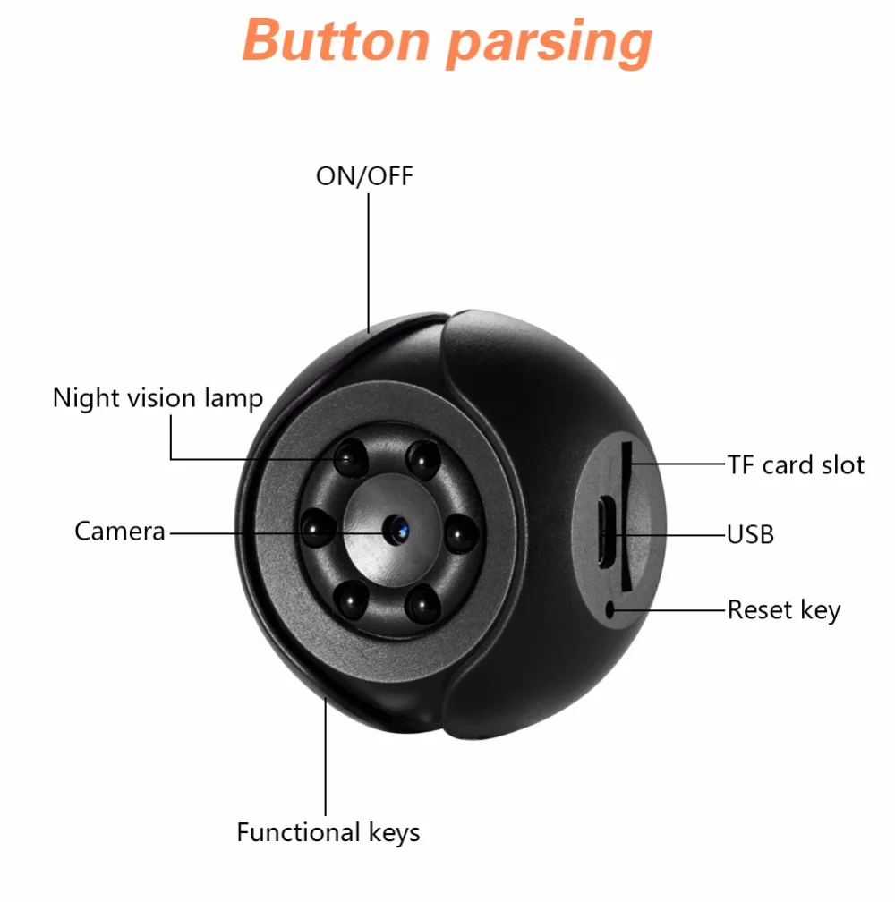 SQ6 мини-камера с датчиком 1080 P, портативная видеокамера для безопасности, маленькая камера ночного видения, Поддержка обнаружения движения, скрытая TFcard pk sq 9