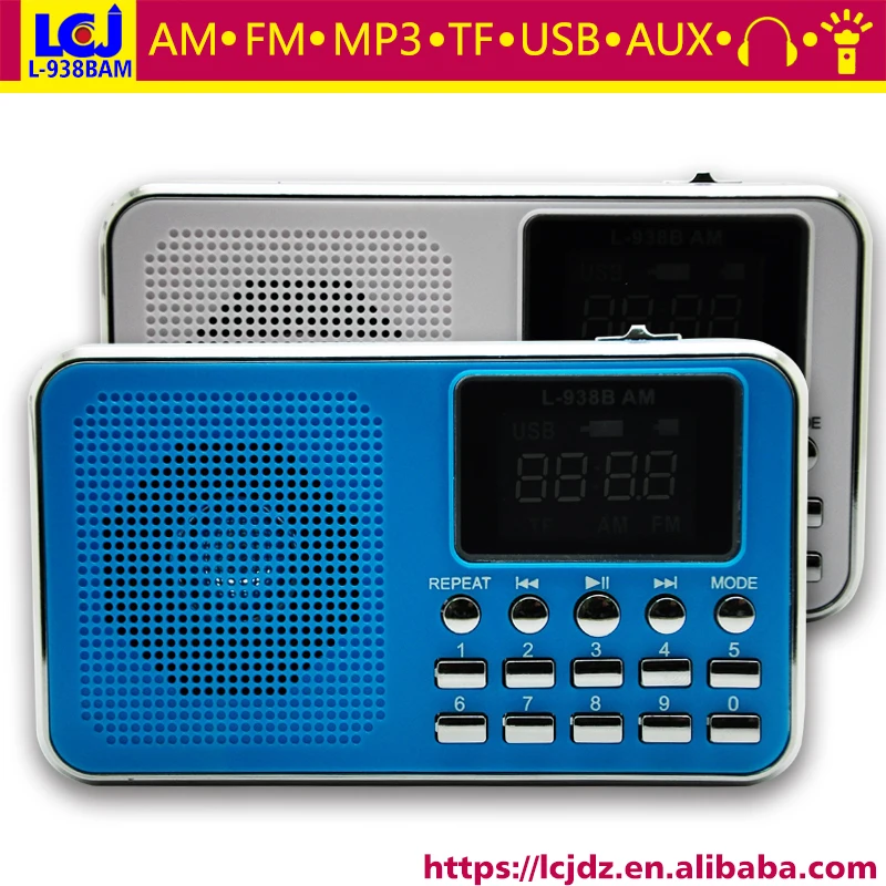 10 шт. L 938BAM Мини Портативный Автосканер FM AM радио с mp3 плеером светодиодный фонарик