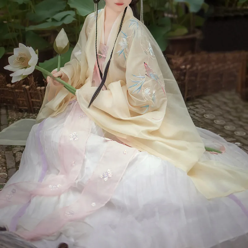 Традиционная китайская одежда Hanfu костюмы Сказочная юбка с широким рукавом