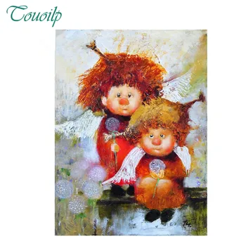 

DIY 5D Diamond Mosaic Angel Diamond Painting Cross Stitch Kit Diamonds Embroidery Angel For Kids Square Drill Home Decoration
