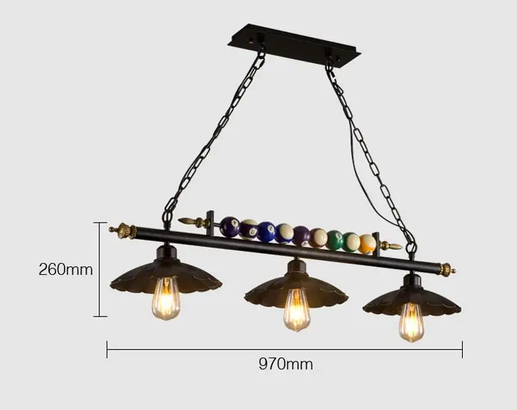 Ретро промышленность Ветер промышленности подвесные светильники бильярдная ресторан кафе три стекла гладить бассейн GY211