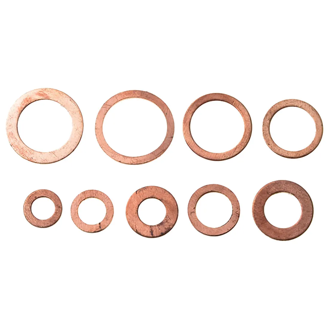 Online 200 piezas cobre junta plana anillo sello surtido Kit M5 M14 con caja para accesorios de Hardware