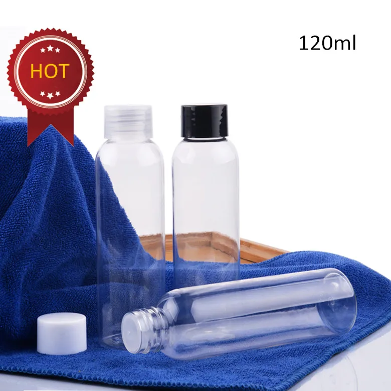 wholesale 120ml transparent round refillable plastic bottles free