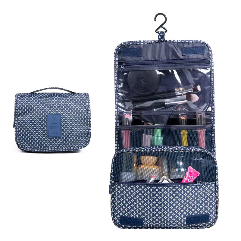 Dark blue star pack Высококачественная Корейская косметичка с принтом, Женская дорожная портативная косметичка, сумка для стирки, большая емкость, Портативная сумка для хранения - Цвет: Dark blue star pack
