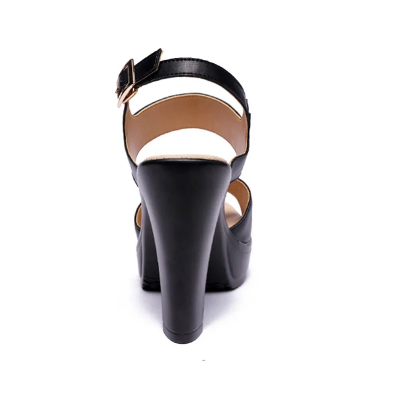 Qiannml/женская летняя обувь размера плюс 33-43; Босоножки на платформе; коллекция года; однотонные босоножки на высоком каблуке; женские босоножки черного и белого цвета