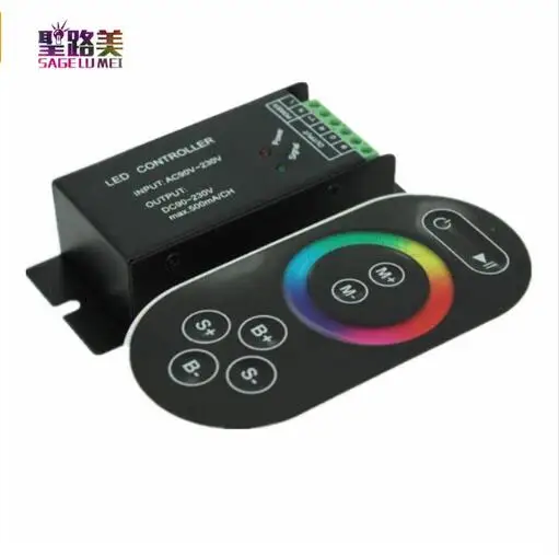 

High voltage AC110V-220V led RGB controller 3ch dimmer with RF touch switch remote control for 3528 5050 rgb led strip lighting