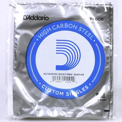 

D'Addario Electroplated Carbon Steel Acoustic or Electric Plain Single String, PL009 PL010 PL011 PL012