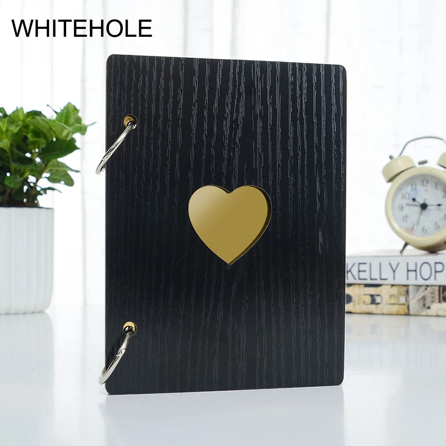 

6 Inch 32 Wood Album Photo Albums Pages Scrapbook Paper DIY Craft Album Picture Album for Children Gifts Memory Book Home Decor