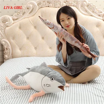 

Funny Lifelike Fish Shape Cosplay Pet Cat Kitten Teaser Cute Simulation Fish cosplay Catnip Toy Pillow Doll game Collection