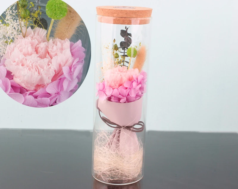 JAROWN 영원한 꽃 소원 병 비누 장미 다채로운 빛나는 크리 에이 티브 유리 병 크리스마스 선물 웨딩 파티 장식 (13)