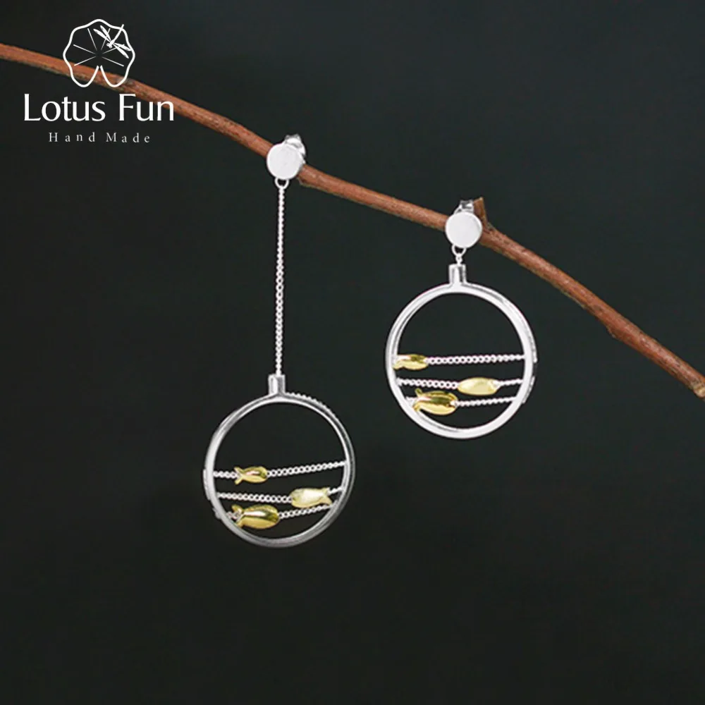 Lotus Fun реальные 925 Серебро Ручной Работы Дизайнера Красивые ювелирные изделия креативные милые перемещение