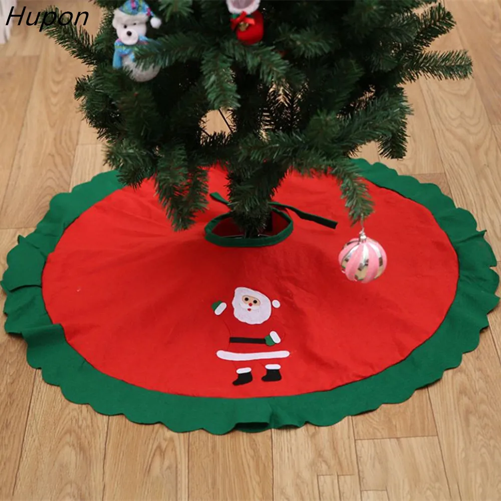 

Tropical Party Christmas Tree Skirt Red Carpet with Santa Claus Christmas Tree Decorations for Home Garden Party Decor Supplies