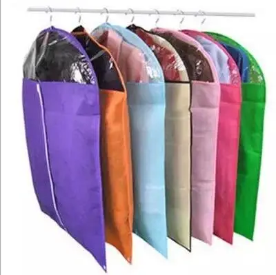 2pc Non Woven Garment Bag Dust Cover Clothes Bag Suit Cover Clothes Wedding Dress Bag Dust Cover Home Organization